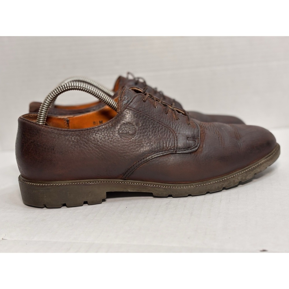 Timberland Earthkeepers 96080 Plain Toe Oxford Brown Leather Shoes Mens 8.5‎